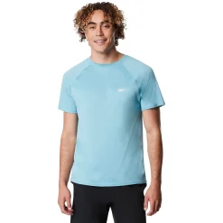 Rashguards|Teamwear-Speedo New Easy Short Sleeve Swim Rashguard Light Sky Blue
