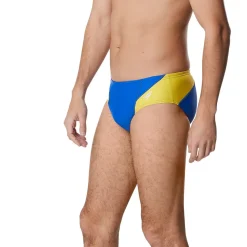 Briefs-Speedo New Splice Brief Blue Yellow