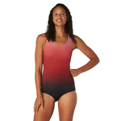 Fitness|One Pieces-Speedo Ombre Ultraback One Piece Maroon