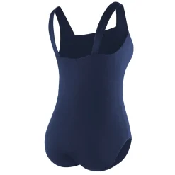 Fitness|One Pieces-Speedo Plus Solid Shirred One Piece Navy