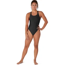 Racing|Fitness-Speedo Powerflex - Super Pro Back Solid One Piece Adult Black
