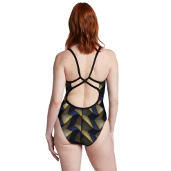Racing|One Pieces-Speedo Precision Strappy Cross Back One Piece Navy Gold