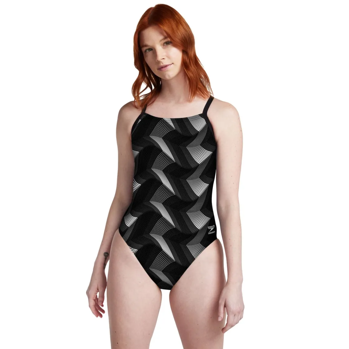 Racing|One Pieces-Speedo Precision Strappy Cross Back One Piece Black