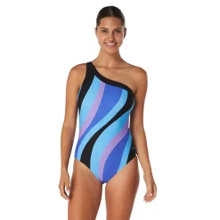 Recreation|Fitness-Speedo Print Asymmetrical One Piece