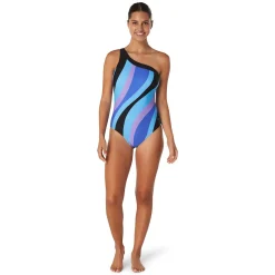 Recreation|Fitness-Speedo Print Asymmetrical One Piece