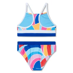 Girls Swimwear-Speedo Print Blocked Bikini Set Coblt Blue