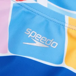 Girls Swimwear-Speedo Print Blocked Bikini Set Coblt Blue