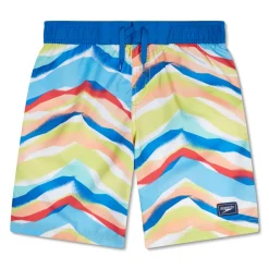 Boys Swimwear-Speedo Print Boardshort 17" Turkish Sea
