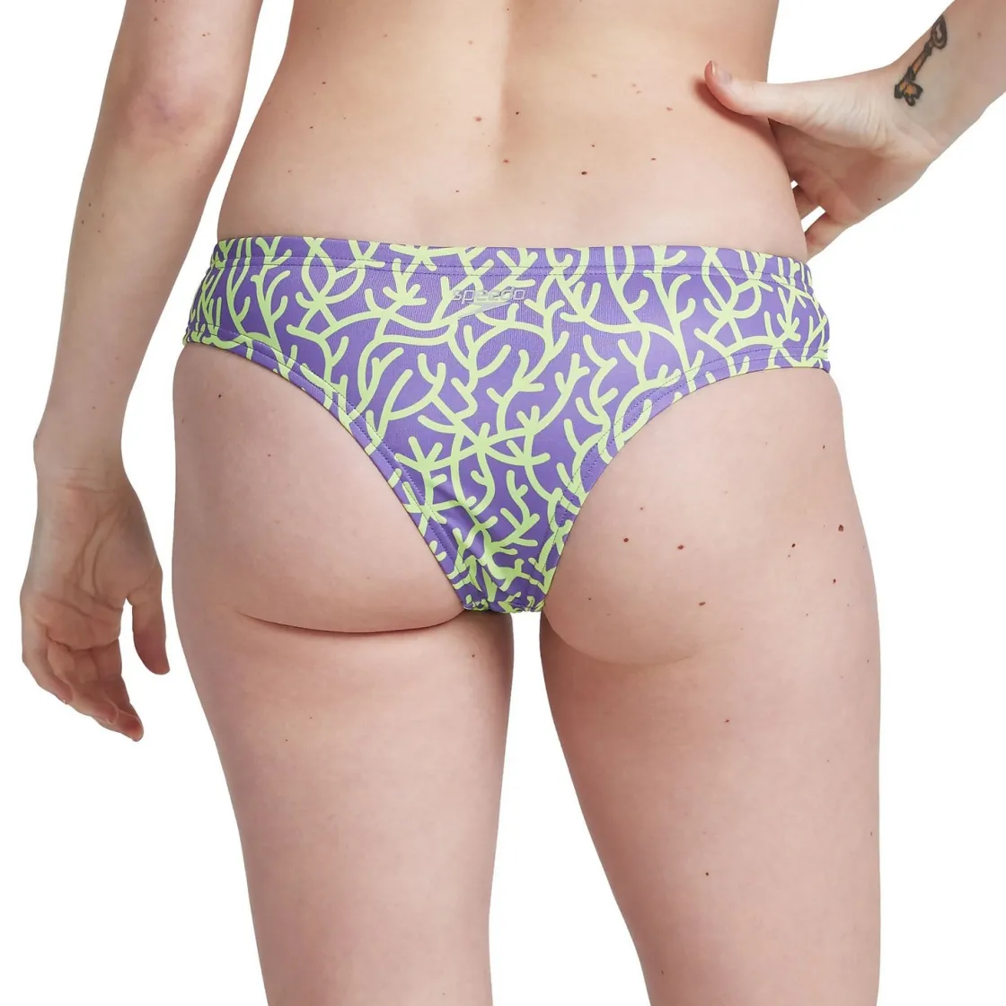 Two Pieces-Speedo Print Cheeky Hipster Coral Flow