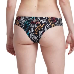 Two Pieces-Speedo Print Cheeky Hipster Black