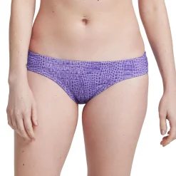 Two Pieces-Speedo Print Cheeky Hipster Purple