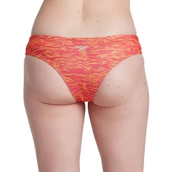 Two Pieces-Speedo Print Cheeky Hipster Orange