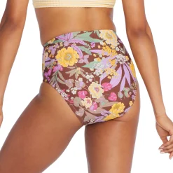 Two Pieces-Speedo Print High Waist Bottom Brown