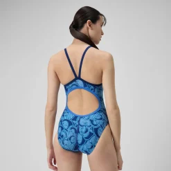 Training|One Pieces-Speedo Print Propel Back One Piece Sea Stripe-Servres Blue