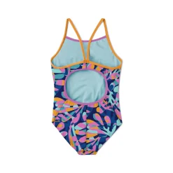 Girls Training|Girls Swimwear-Speedo Print Propel Back One Piece Cobalt Blue