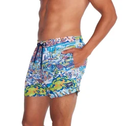 Swim Trunks & Boardshorts-Speedo Print Redondo Edge Volley 14" Bitter Lime