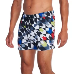 Swim Trunks & Boardshorts-Speedo Print Redondo Edge Volley 14" Blue White Grey