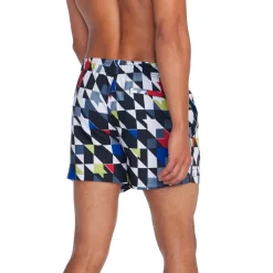 Swim Trunks & Boardshorts-Speedo Print Redondo Edge Volley 14" Blue White Grey