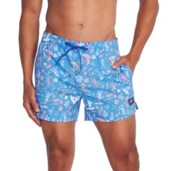 Swim Trunks & Boardshorts-Speedo Print Redondo Edge Volley 14" Tranquil Blue