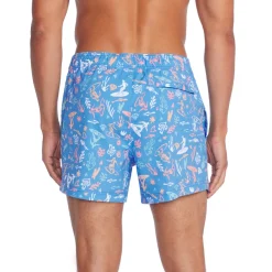 Swim Trunks & Boardshorts-Speedo Print Redondo Edge Volley 14" Tranquil Blue