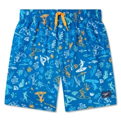 Boys Swimwear-Speedo Print Redondo Volley 15" Peel Yellow
