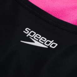 Girls Training|Girls Swimwear-Speedo Print Spliced Racerback One Piece Speedo Black