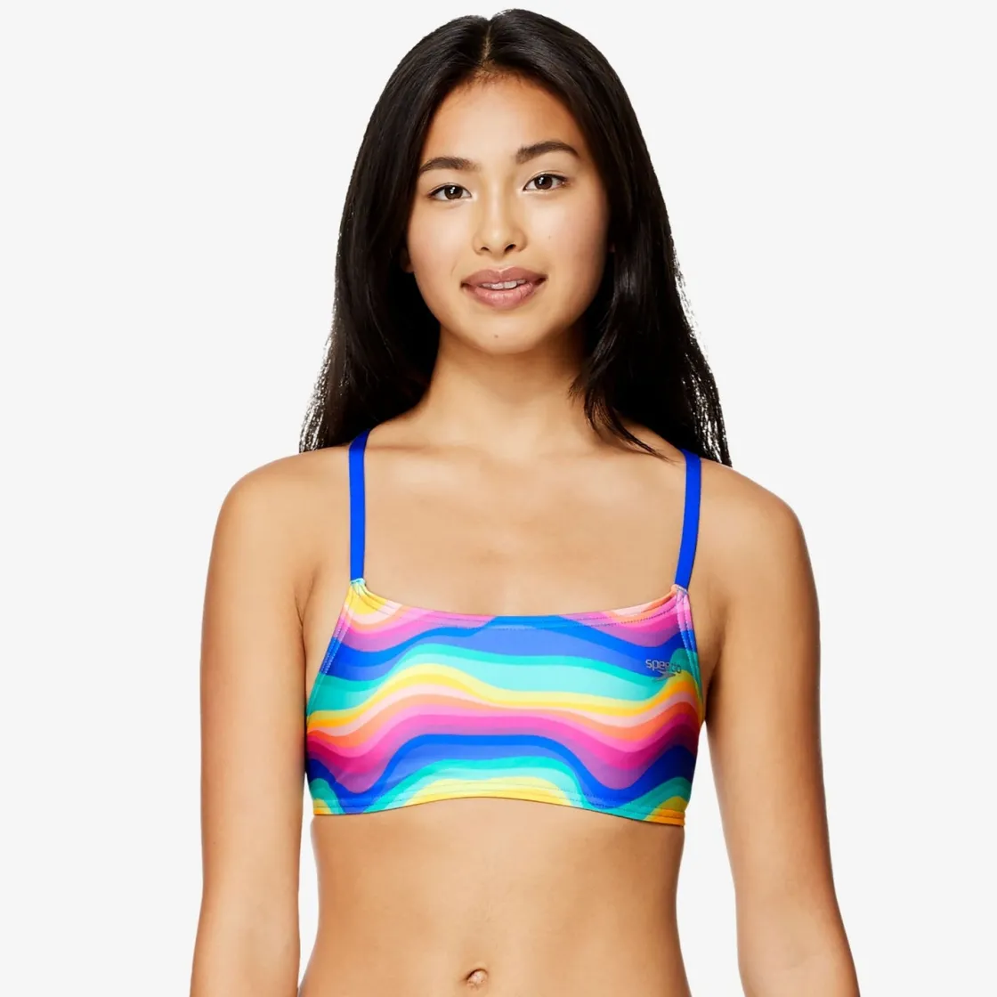 Two Pieces-Speedo Print Strappy Bikini Top Tye Dye