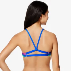 Two Pieces-Speedo Print Strappy Bikini Top Tye Dye