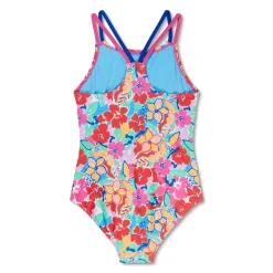 Girls Training|Girls Swimwear-Speedo Print Strappy One Piece Tranquil Blue