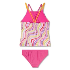 Girls Swimwear-Speedo Print Tankini Set Flare Pink