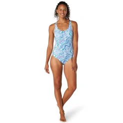 Recreation|Fitness-Speedo Print Thin Strap One Piece Blue