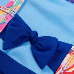 Girls Swimwear-Speedo Print Tie Back 2 Pc Cobalt Blue