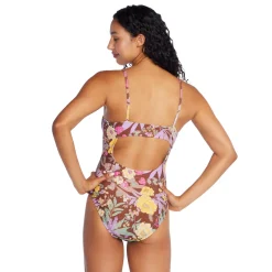 Fitness|One Pieces-Speedo Printed Bandeau One Piece Brown