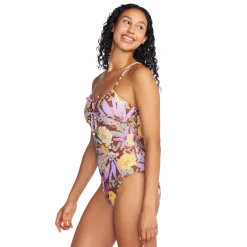 Fitness|One Pieces-Speedo Printed Bandeau One Piece Brown