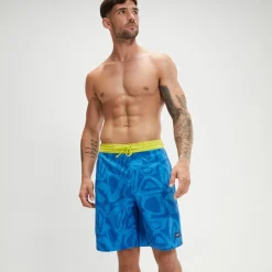 Swim Trunks & Boardshorts-Speedo Printed Bondi Basin Boardshort 20" Sevres Blue