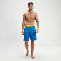 Swim Trunks & Boardshorts-Speedo Printed Bondi Basin Boardshort 20" Sevres Blue