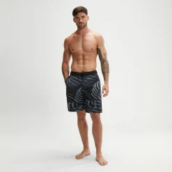 Swim Trunks & Boardshorts-Speedo Printed Bondi Basin Boardshort 20" Rock Grey