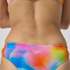 Two Pieces-Speedo Printed Cheeky Hipster Acid Rain-Multi