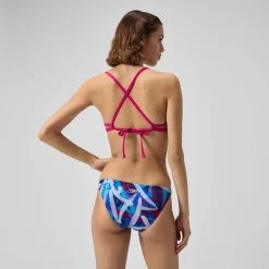 Two Pieces-Speedo Printed Classic Bottom Paint Splash-Magenta Haze