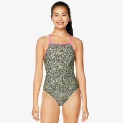 Fitness|Training-Speedo Printed Crossback One Piece Yellow