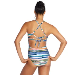 Recreation|Fitness-Speedo Printed Dbl Cross Back One Piece Fandango Pink