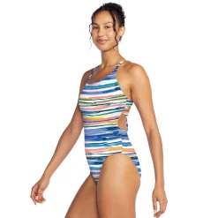 Recreation|Fitness-Speedo Printed Dbl Cross Back One Piece Fandango Pink