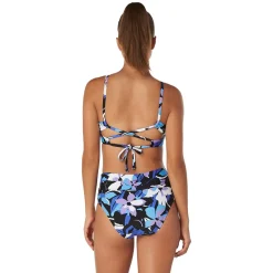 Two Pieces-Speedo Printed Double Cross Bikini Top Dazzling Blue