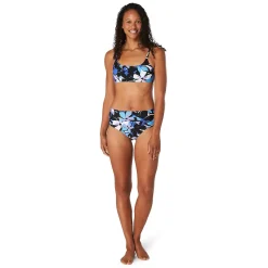 Two Pieces-Speedo Printed Double Cross Bikini Top Dazzling Blue