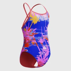 Girls Training|Girls Swimwear-Speedo Printed Double X Back One Piece