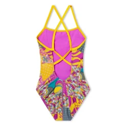 Racing|One Pieces-Speedo Printed Double X Back One Piece Neon Violet