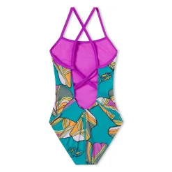 Racing|One Pieces-Speedo Printed Double X Back One Piece Mystic Blue