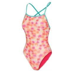 Racing|One Pieces-Speedo Printed Double X Back One Piece Pink
