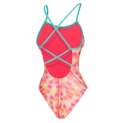 Racing|One Pieces-Speedo Printed Double X Back One Piece Pink