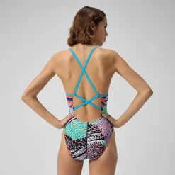 Training|One Pieces-Speedo Printed Double X Back One Piece Montage Mayhem